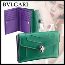 正規品 BVLGARI 長財布 紫色 ロゴ クリック ラージウォレット