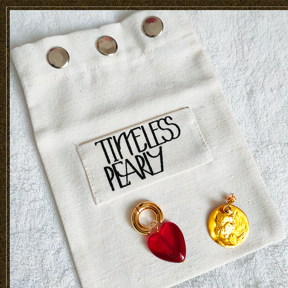 TIMELESS PEARLY◆ガラス ハートジュエリー＆コイン ピアス TIMELESS PEARLY◇ガラス ハートジュエリー＆コイン ピアス