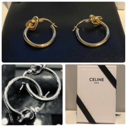 CELINE ピアス ２色展開【CELINE】ノット スモールフープ ピアス♪(3)