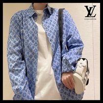 Louis Vuitton MONOGRAM Monogram Unisex Street Style Long Sleeves Plain Cotton Logo