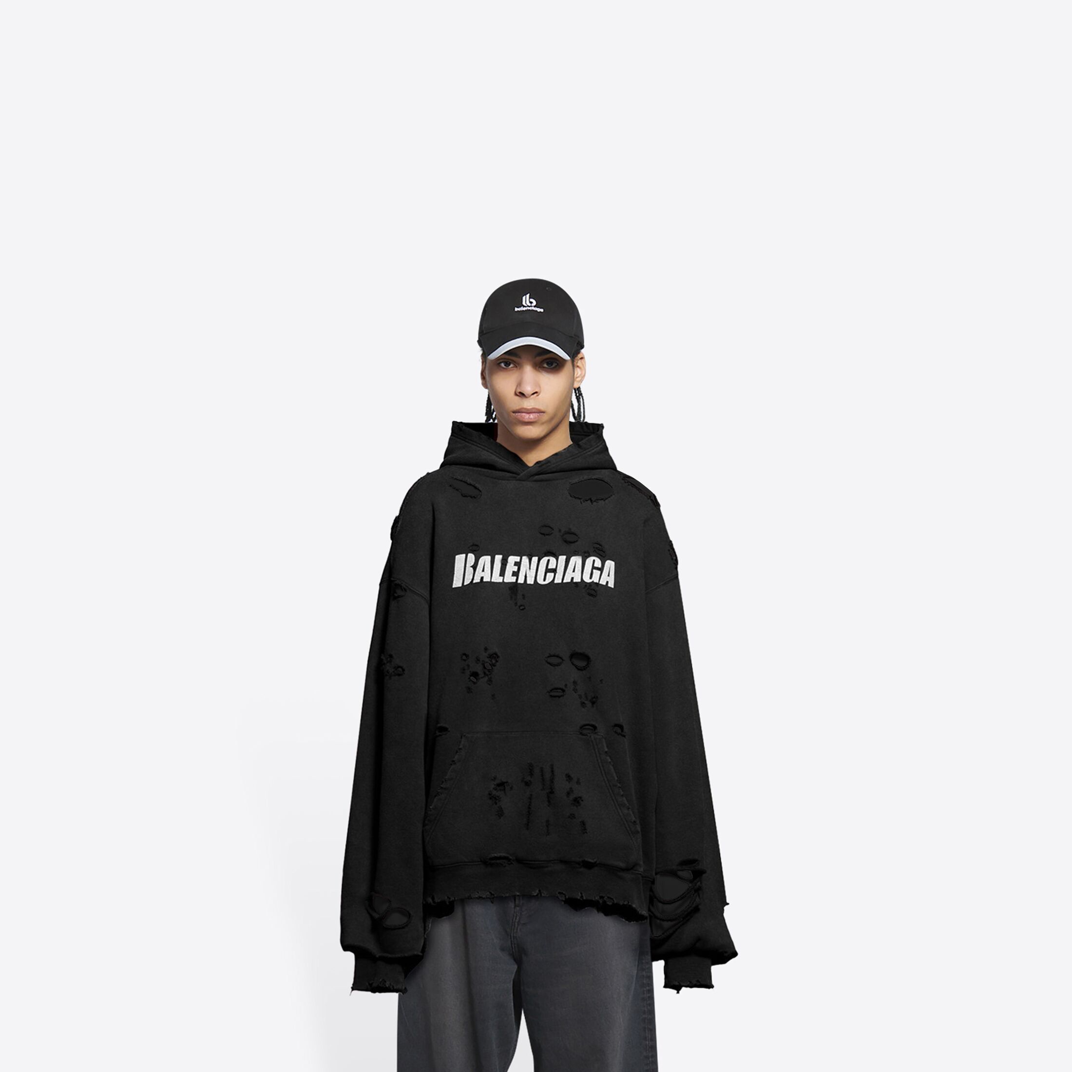 [Balenciaga]DESTROYED HOODIE ダメージフーディ