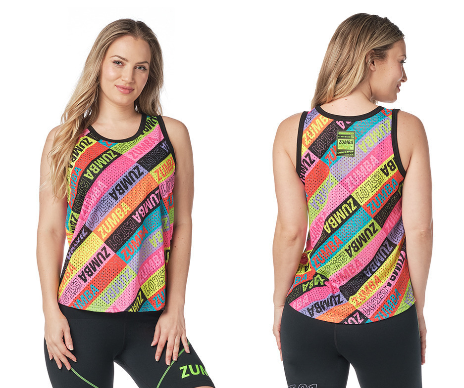 新作♪ズンバ Zumba Printed Mesh Tank - Multi