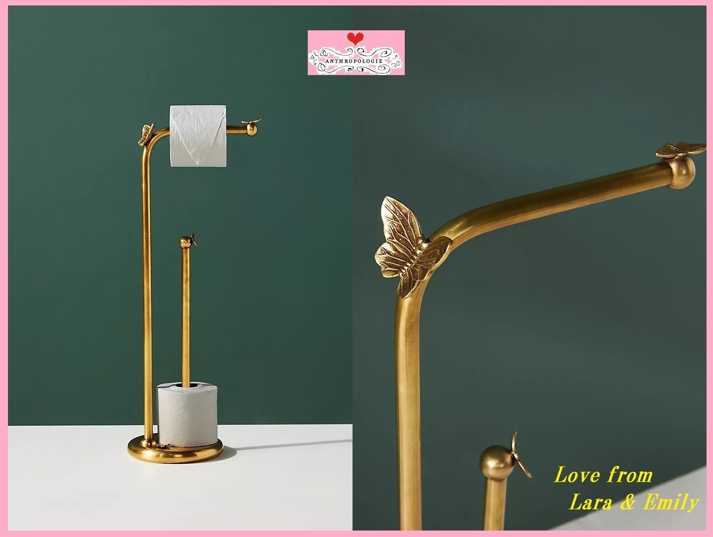 関税込☆蝶々のMelody Standing Toilet Paper Holder 関税込☆蝶々のMelody Standing Toilet Paper Holder