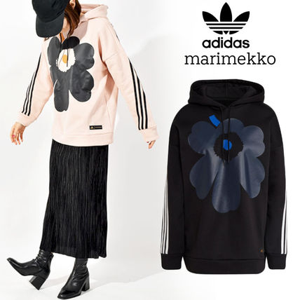 adidas Hoodies & Sweatshirts Stripes Flower Patterns Sweat Street Style Collaboration