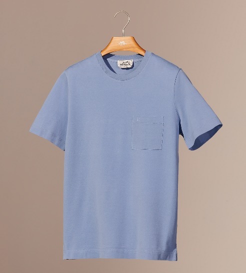 21AW【エルメス】Tシャツ H刺繍 コットン100% チェストポケット