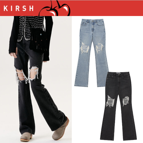 ★21-22AW★KIRSH★DESTROYED BOOTCUT DENIM PANTS KA