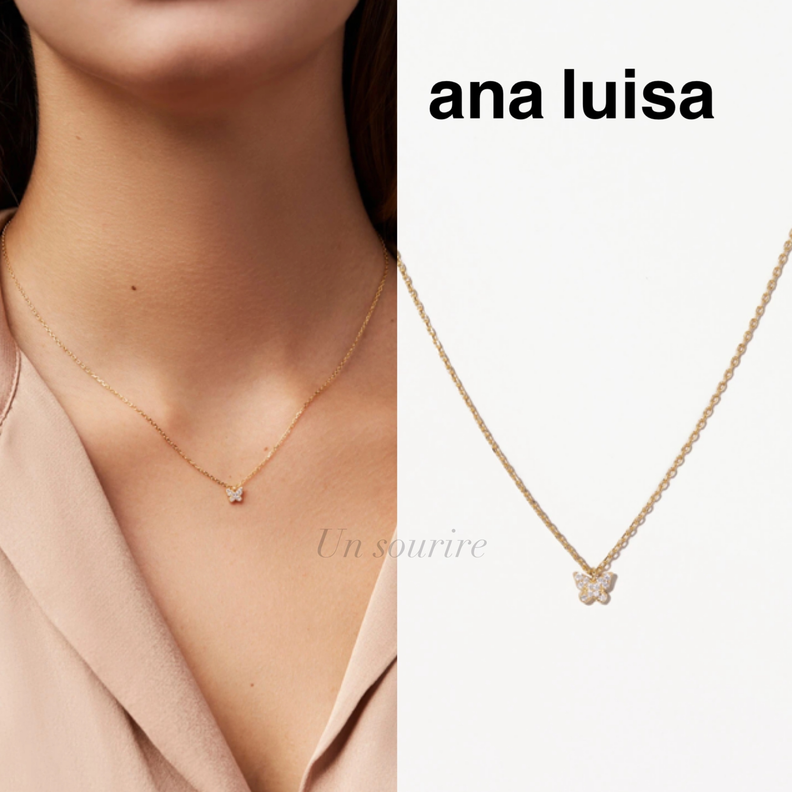 日本未入荷 ana Luisa バタフライネックレス 14kゴールド