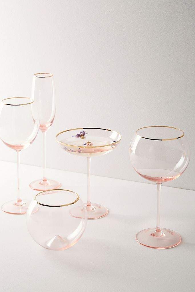 Anthropologie コップ・グラス 関税送料込【Anthro】Gilded Rim Red Wine 2点SET(3)