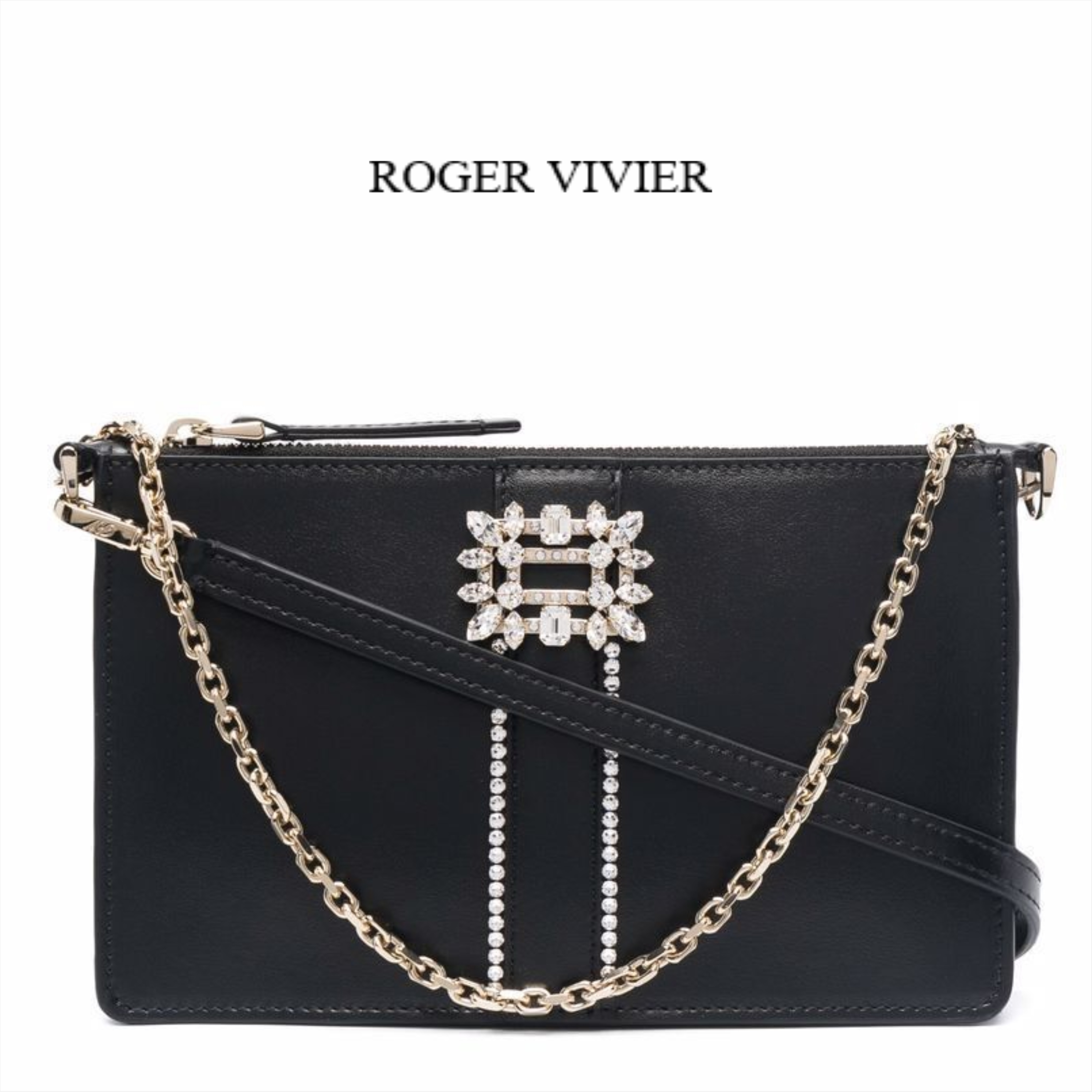 ROGER VIVIER ハート ストラス バックル レザー ウォレット 長財布 ROGER VIVIER ハート ストラス バックル レザー ウォレット 長財布