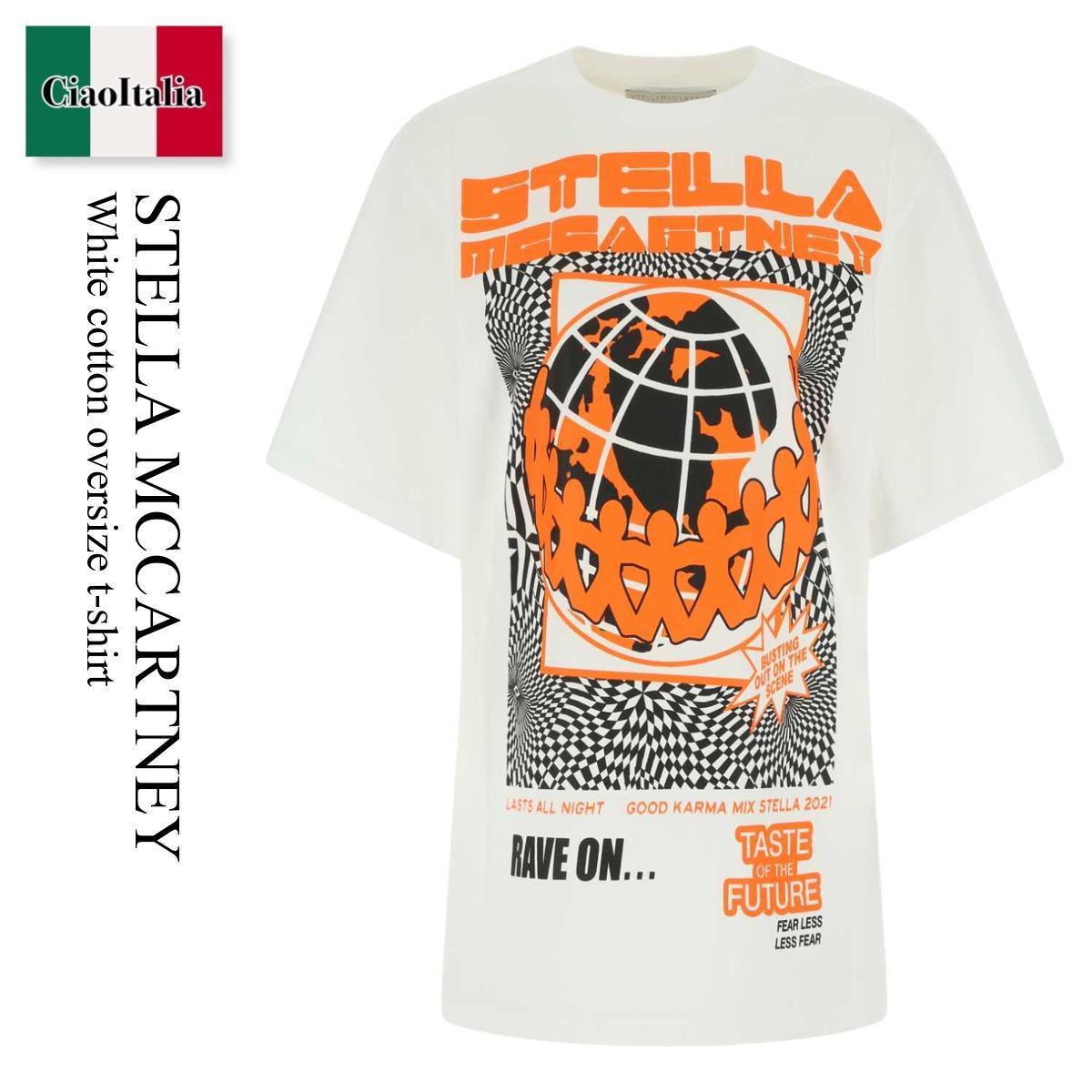 【即納&大特価】 Stella Mccartney t-shirt oversize cotton White Tシャツ・カットソー 【即納&大特価】 Stella Mccartney t-shirt oversize cotton White Tシャツ・カットソー