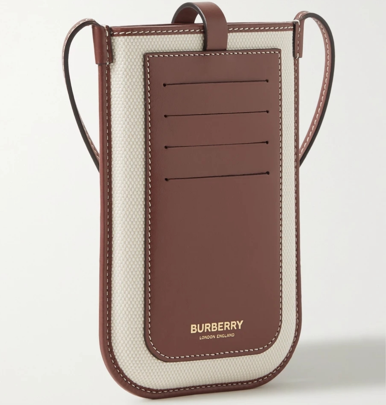 BURBERRY*ロゴ キャンバス&レザー スマホショルダーケース (Burberry