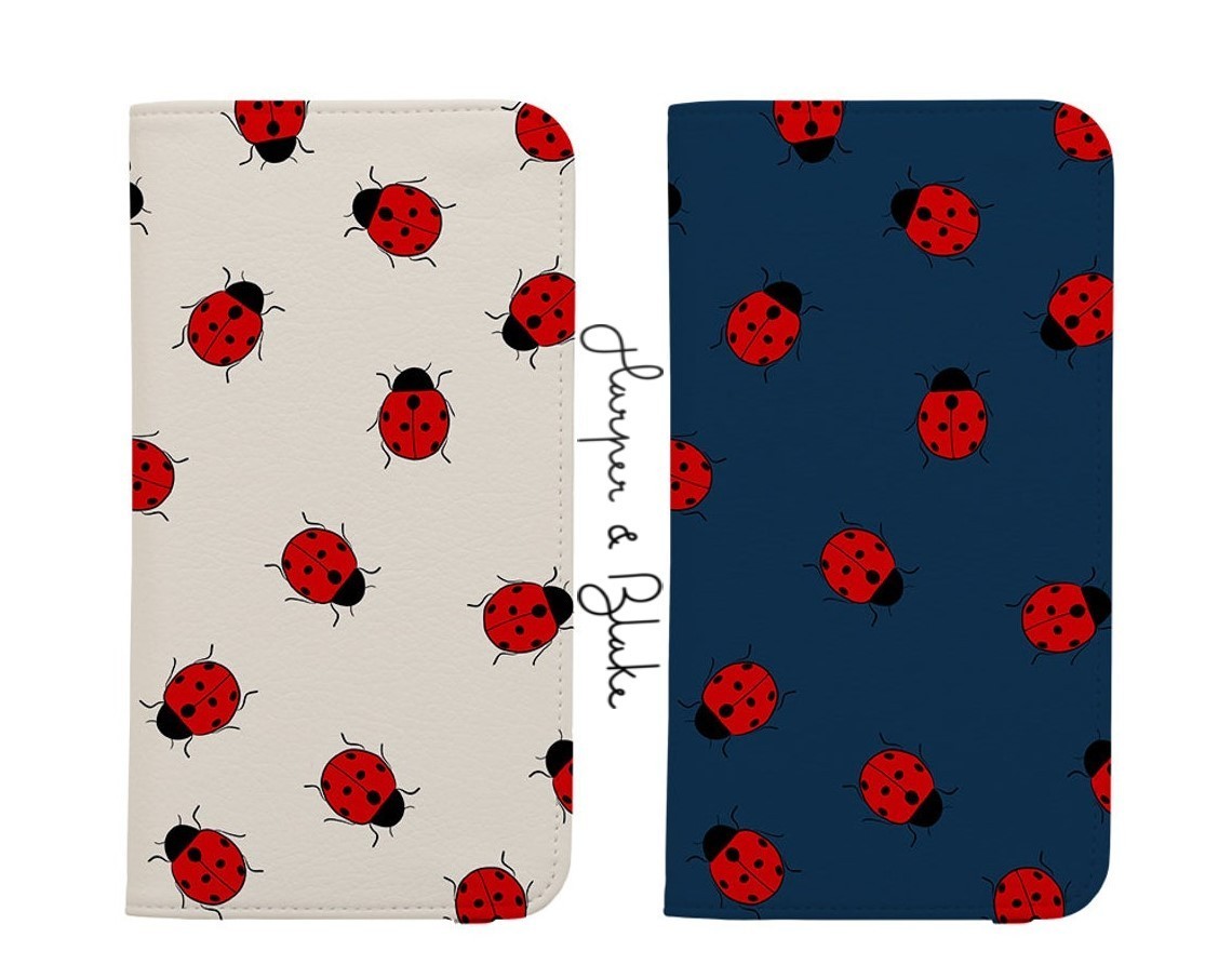 送関込【Harper & Blake】UK発!手帳型スマホケース Ladybird/虫