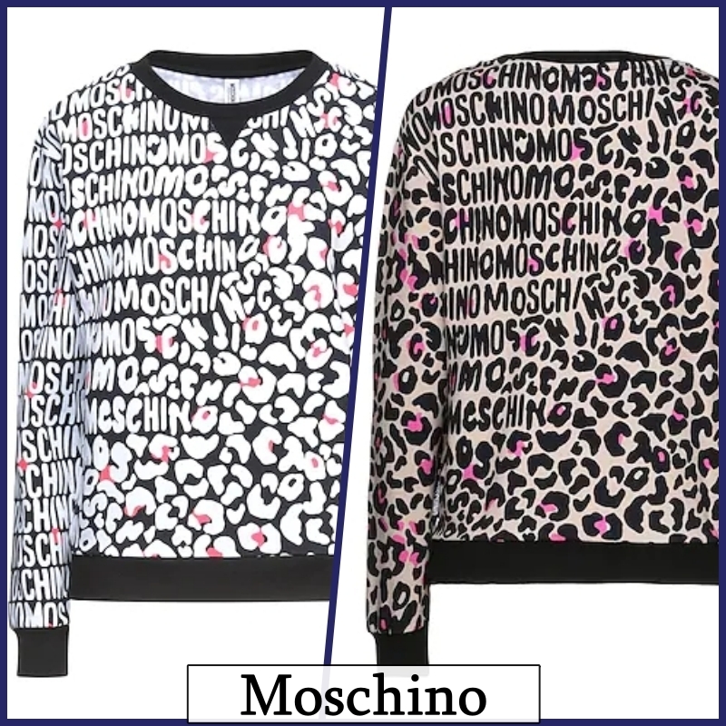 【超歓迎】 【Moschino】ロゴ入りレオパード スウェットシャツ Pink -Black, スウェット・トレーナー 【超歓迎】 【Moschino】ロゴ入りレオパード スウェットシャツ Pink -Black, スウェット・トレーナー