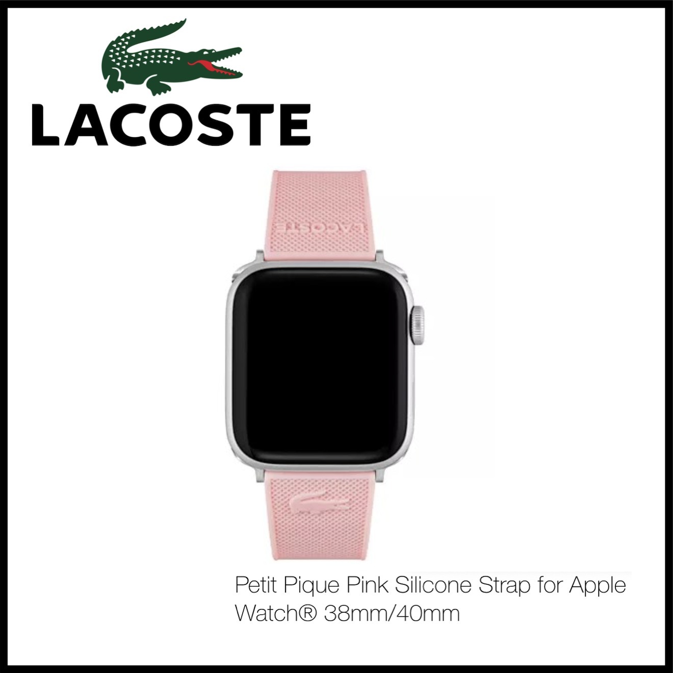 LACOSTE★ロゴ入りメッシュAPPLE WATCH シリコンストラップpink