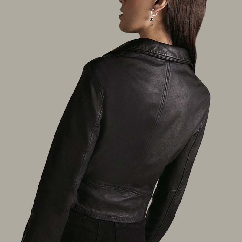 Karen Millen ジャケット ★Karen Millen★ウォッシュレザーシュリンクバイカージャケット(2)