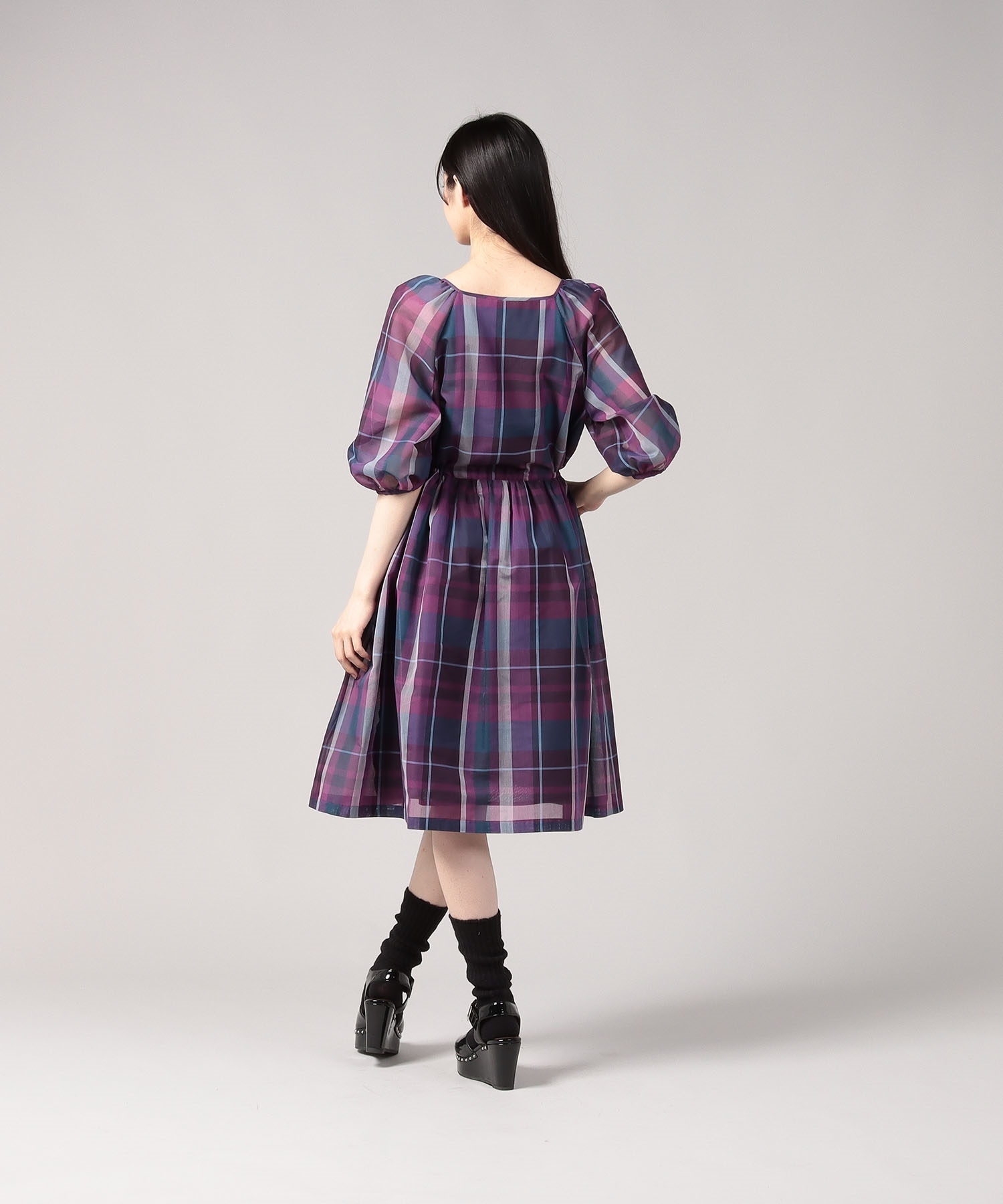 Agnes b ワンピース 【agnes b.】アニエスベー WR58 ROBE シアーチェックワンピース(8)