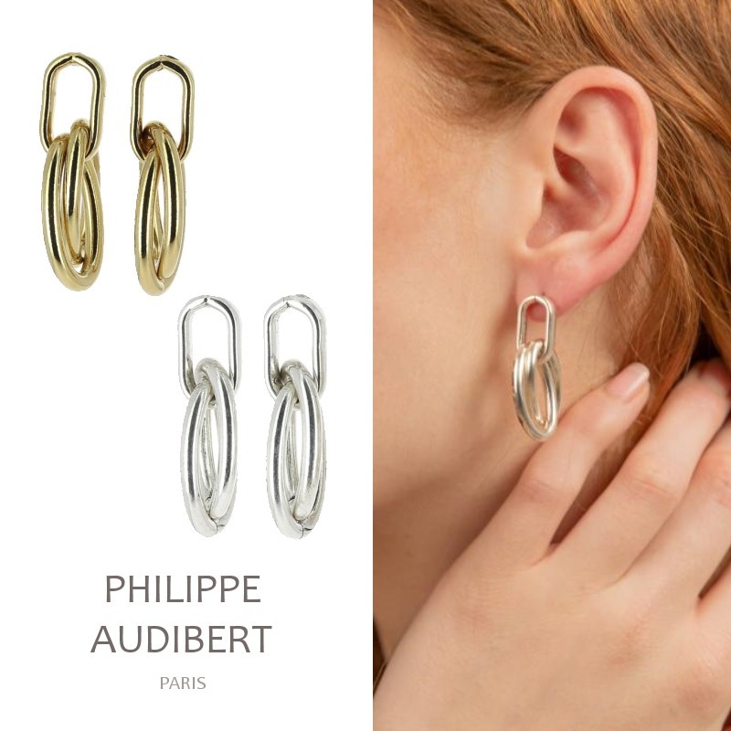 Philippe Audibert ◆ オーバルペンダント付き ピアス 送関込