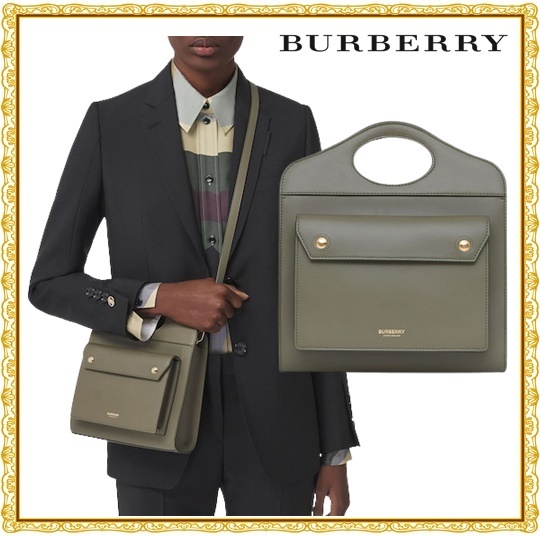 【関税送料込】BURBERRY MINI POCKET レザートートバッグ