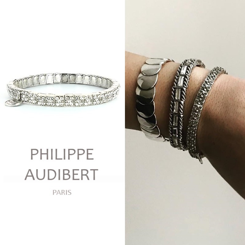 Philippe Audibert ◆ スワロフスキー付き スクエアブレスレット