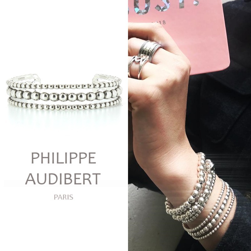 Philippe Audibert ◆ ３連風 パールリジッド ブレスレット