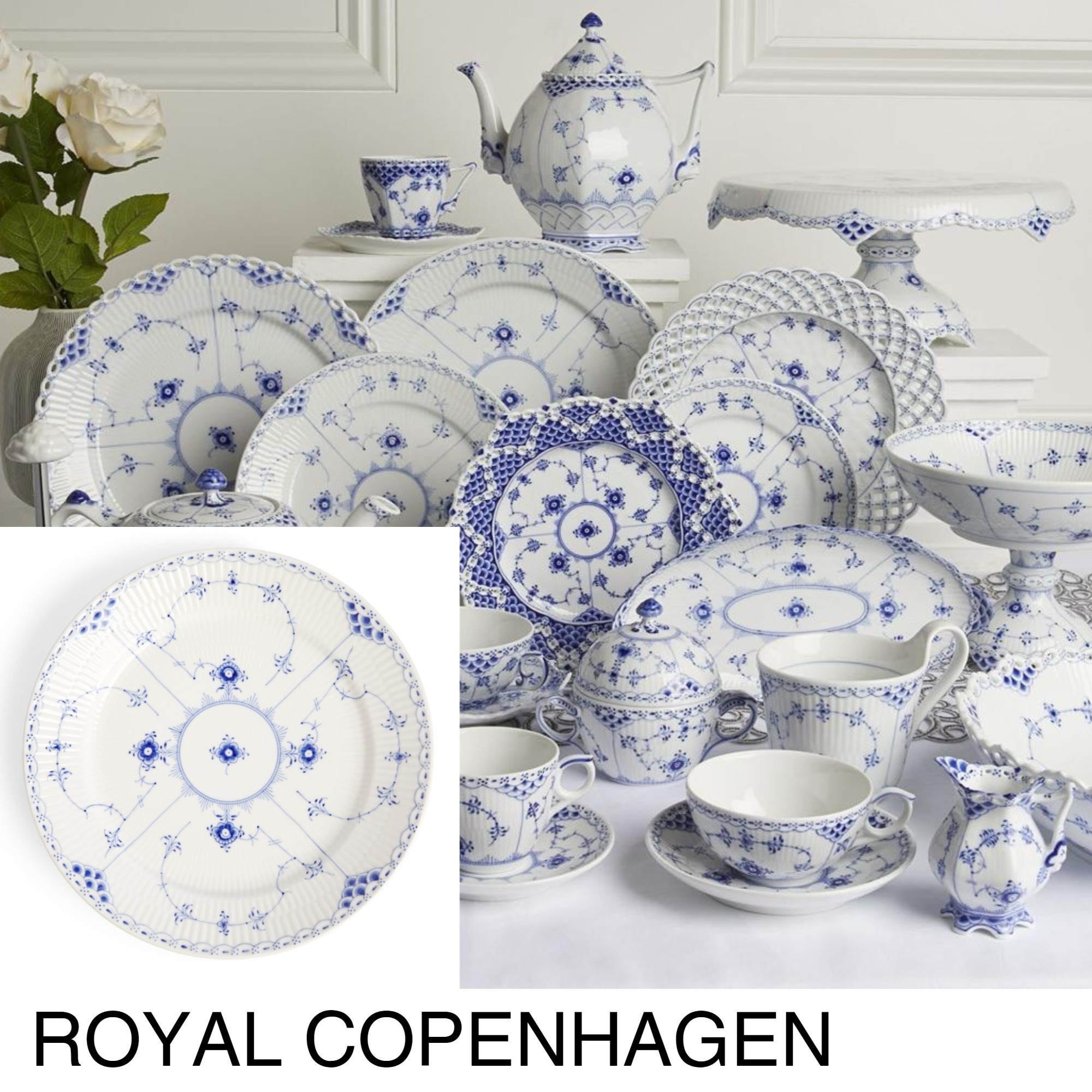 ROYAL COPENHAGEN ブルーフルーテッド ハーフレース プレート 食器(皿) ROYAL COPENHAGEN ブルーフルーテッド ハーフレース プレート 食器(皿)