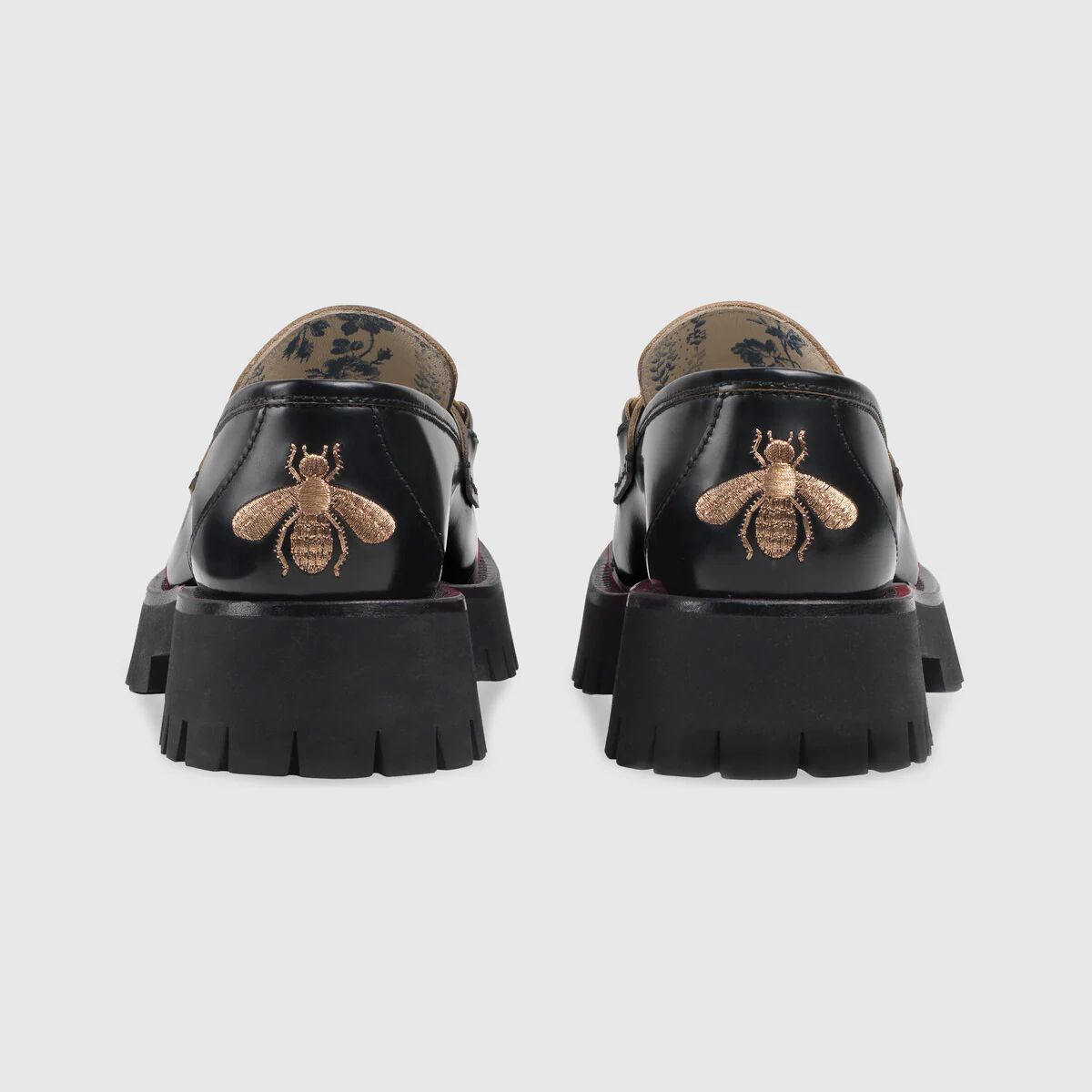 GUCCI 2021-22FW Leather lug sole Horsebit loafer (577236DS800 1000)
