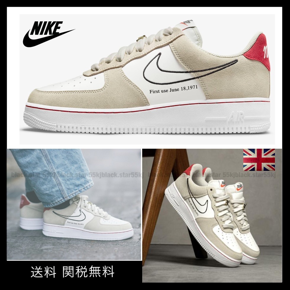 NIKE Air Force 1 Low First Use Light Sail Red 送関込