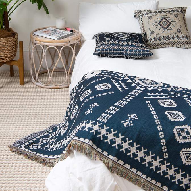 HENDEER ブランケット(ひざ掛け) HENDEER Picnic Rug ラグ - Blue Moon 130x160cm(2)