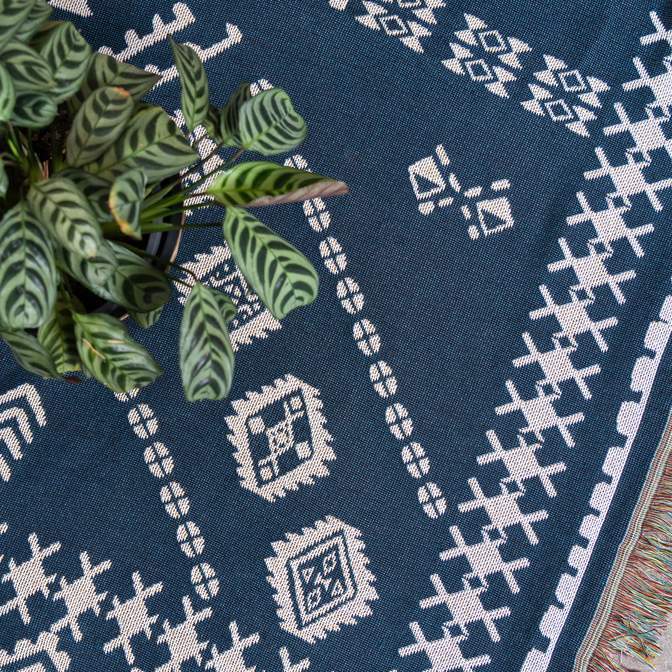 HENDEER ブランケット(ひざ掛け) HENDEER Picnic Rug ラグ - Blue Moon 130x160cm(5)