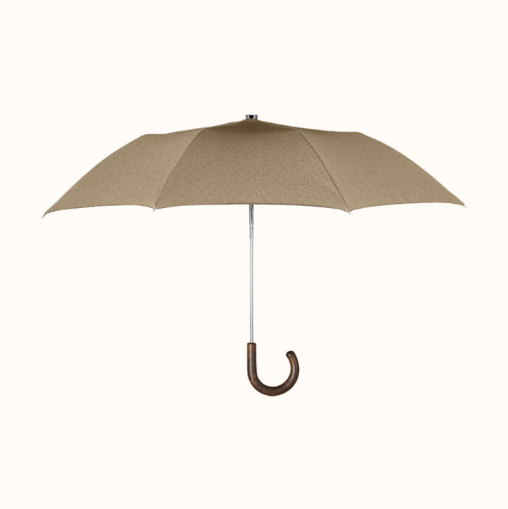 《人気★》エルメス Pluie de H 折りたたみ傘 エトゥープ