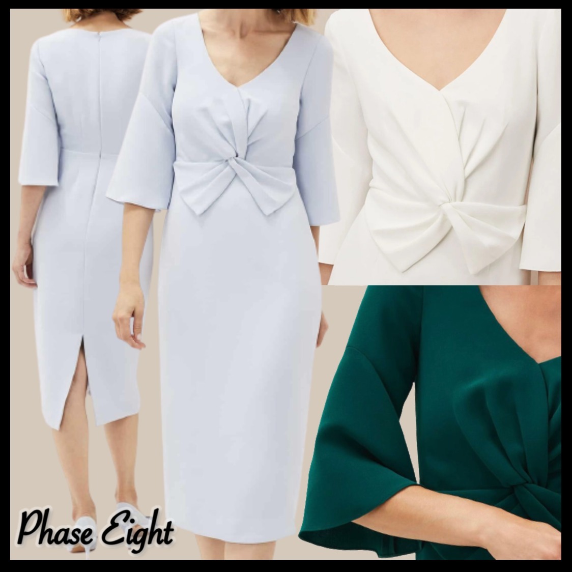 【Phase Eight】Layla Bow/リボン ミディ Dress/ドレス ワンピ