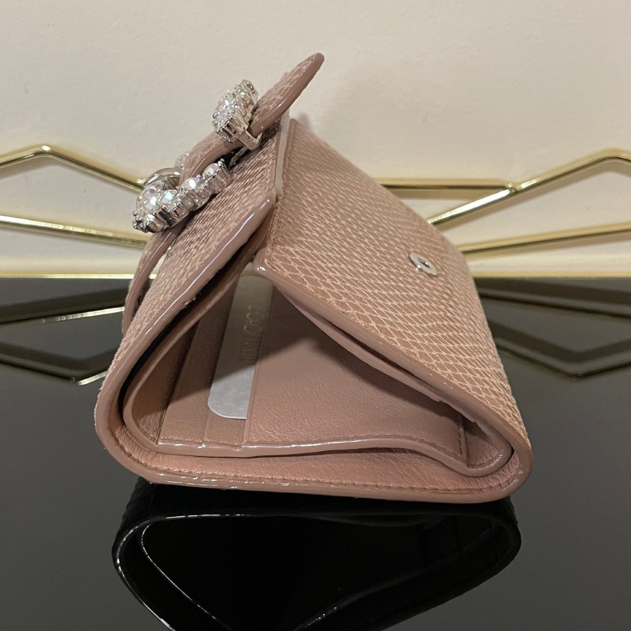 JIMMY CHOO クリスタル ビジュー 三つ折り財布 関税送料込