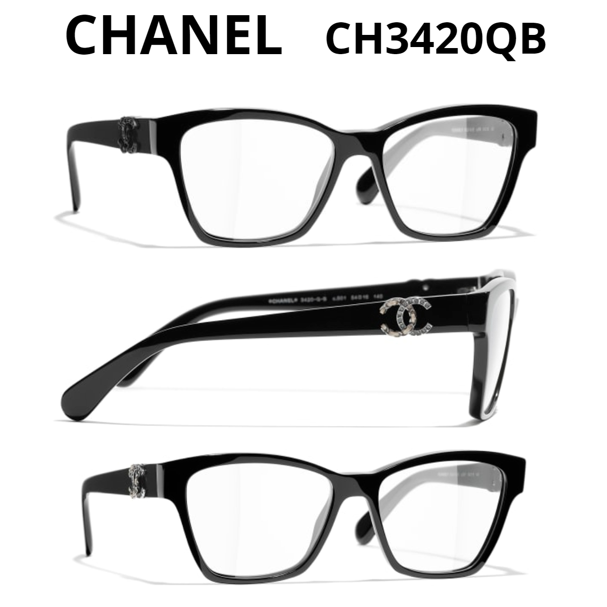 関税・送料込＊CHANEL＊CH3420QB サイドロゴ メガネ
