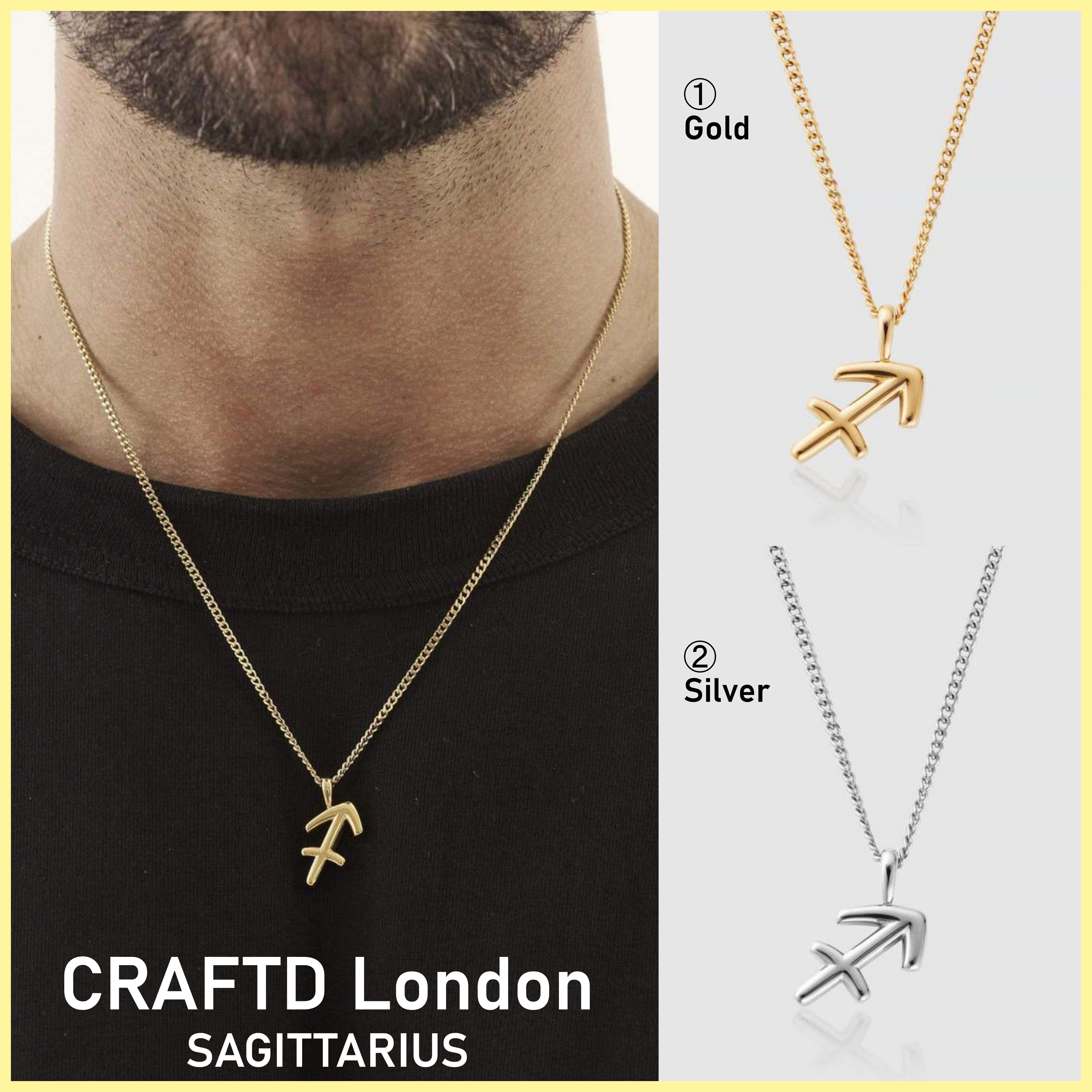 送税込【CRAFTD London】SAGITTARIUS 射手座 ネックレス☆(2色)