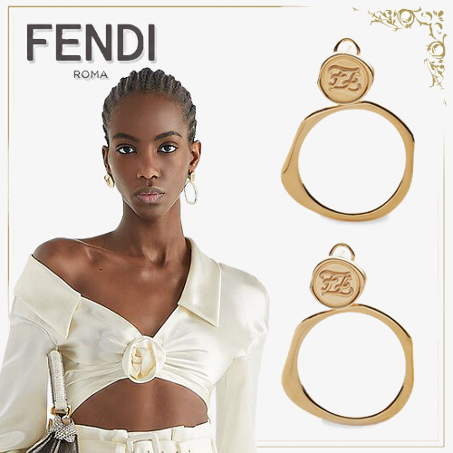 21AW FENDIフェンディ FFカーリグラフィシグネットフープピアス ピアス 21AW FENDIフェンディ FFカーリグラフィシグネットフープピアス ピアス