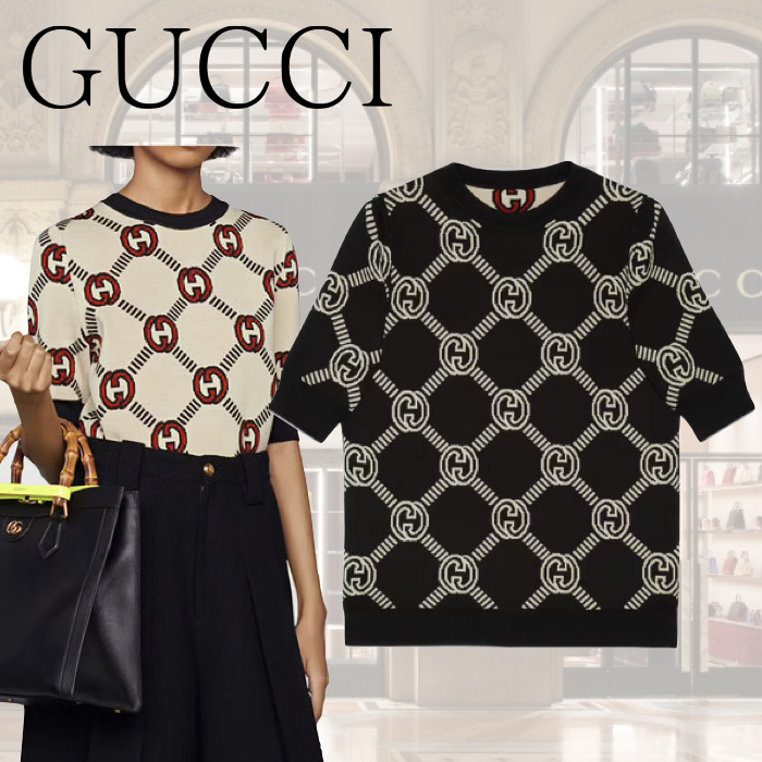【GUCCI】インターロッキングG ウール リバーシブル セーター ニット・セーター 【GUCCI】インターロッキングG ウール リバーシブル セーター ニット・セーター