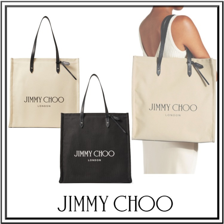 Jimmy Choo☆LOGO TOTE キャンバス ロゴトートバッグ☆送料込