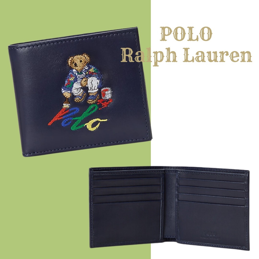 ギフト【ラルフローレン】ポロベア フォールド レザーウォレット