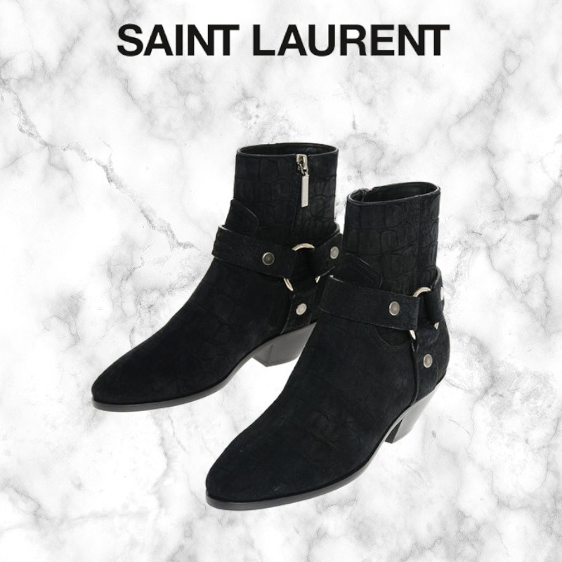 【関税込み】SAINT LAURENT ウェスタンブーツ ブラック ショートブーツ・ブーティ 【関税込み】SAINT LAURENT ウェスタンブーツ ブラック ショートブーツ・ブーティ