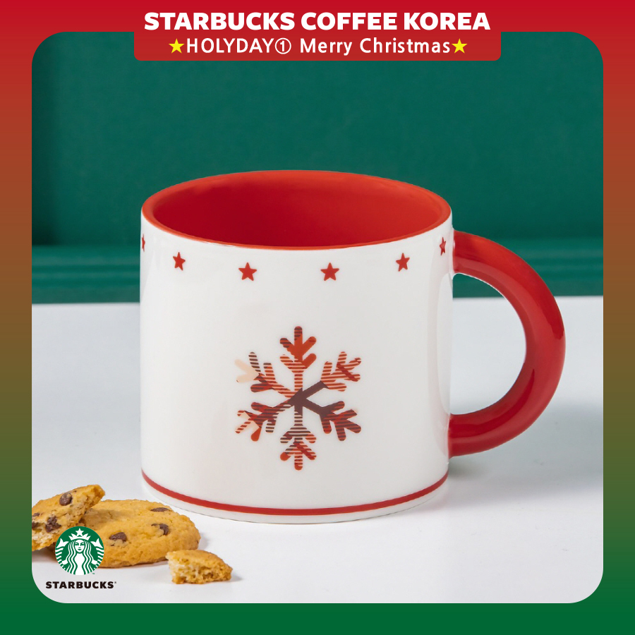 【韓国スタバ】21冬①★Holy check red star mug 355ml