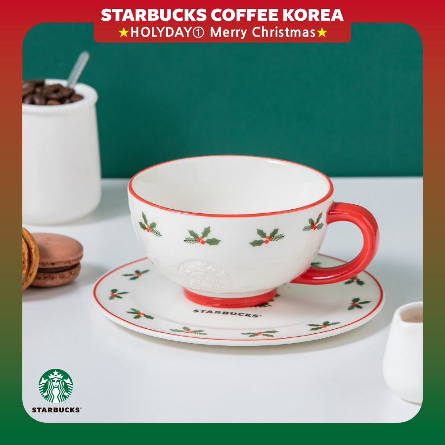 【韓国スタバ】21冬①★Home sweet home mug & saucer 237ml