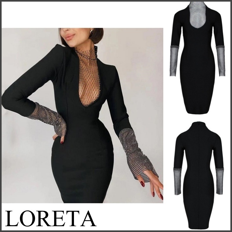 今年人気のブランド品や 【関税・送料込】LORETA*マーシャクリスタルメッシュドレス ワンピース 今年人気のブランド品や 【関税・送料込】LORETA*マーシャクリスタルメッシュドレス ワンピース
