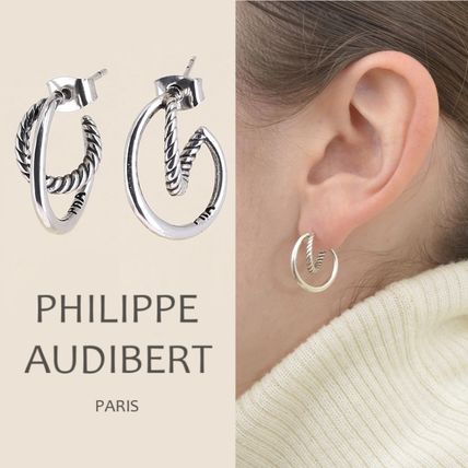 【Philippe Audibert】BALIA ゴールド / シルバー ピアス ♪ Philippe Audibert ◇ ダブルオーバル リングピアス /ゴールド