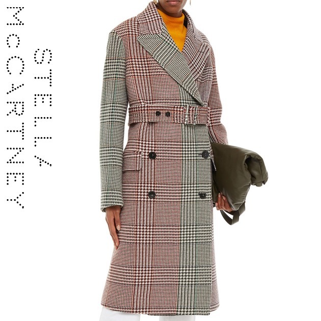 楽天 【Stella コート ウール チェック McCartney】ダブルブレスト コート 楽天 【Stella コート ウール チェック McCartney】ダブルブレスト コート