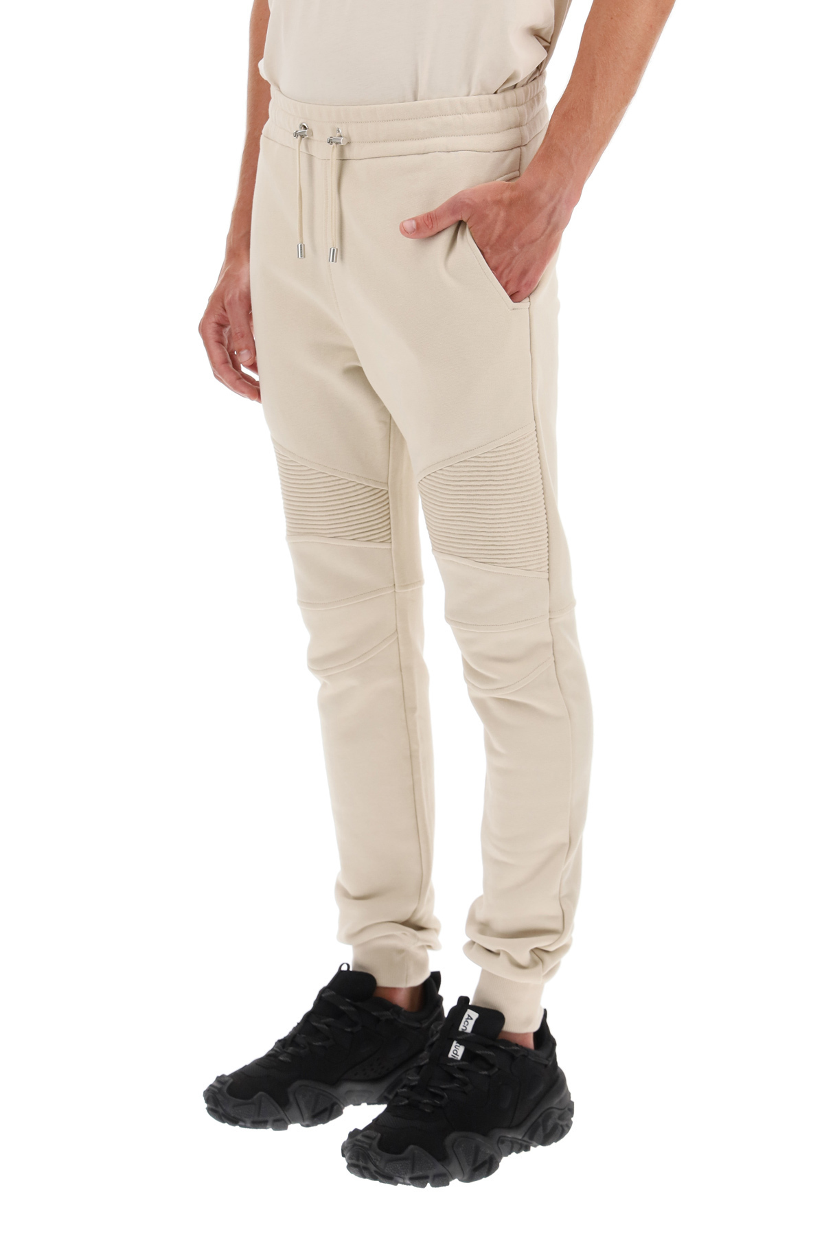 BALMAIN トラックパンツ・ジャージ BALMAIN☆モノグラムプリントコットンジャージージョガー(4)