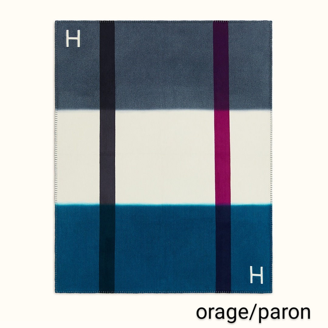 HERMES ブランケット(ひざ掛け) これからの季節に♪エルメス ブランケット Plaid H Dye(7)