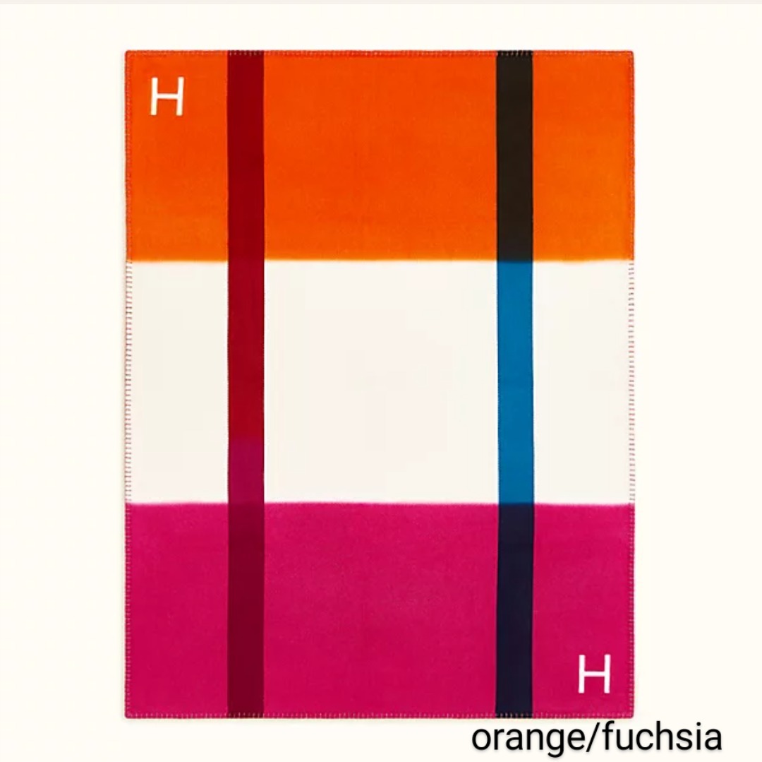 HERMES ブランケット(ひざ掛け) これからの季節に♪エルメス ブランケット Plaid H Dye(14)