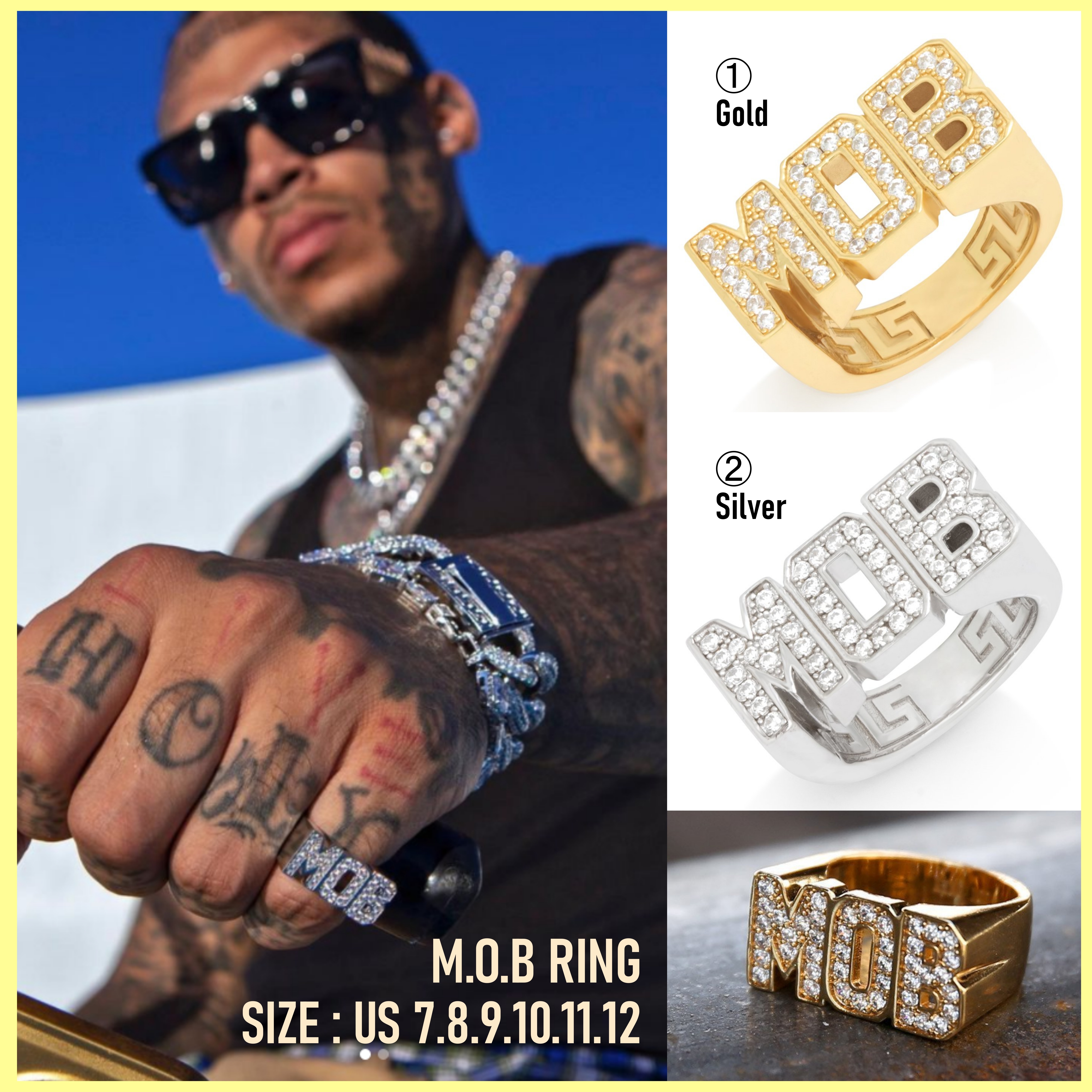 送料税込【King Ice】M.O.B RING .925 Sterling Silver☆国内発