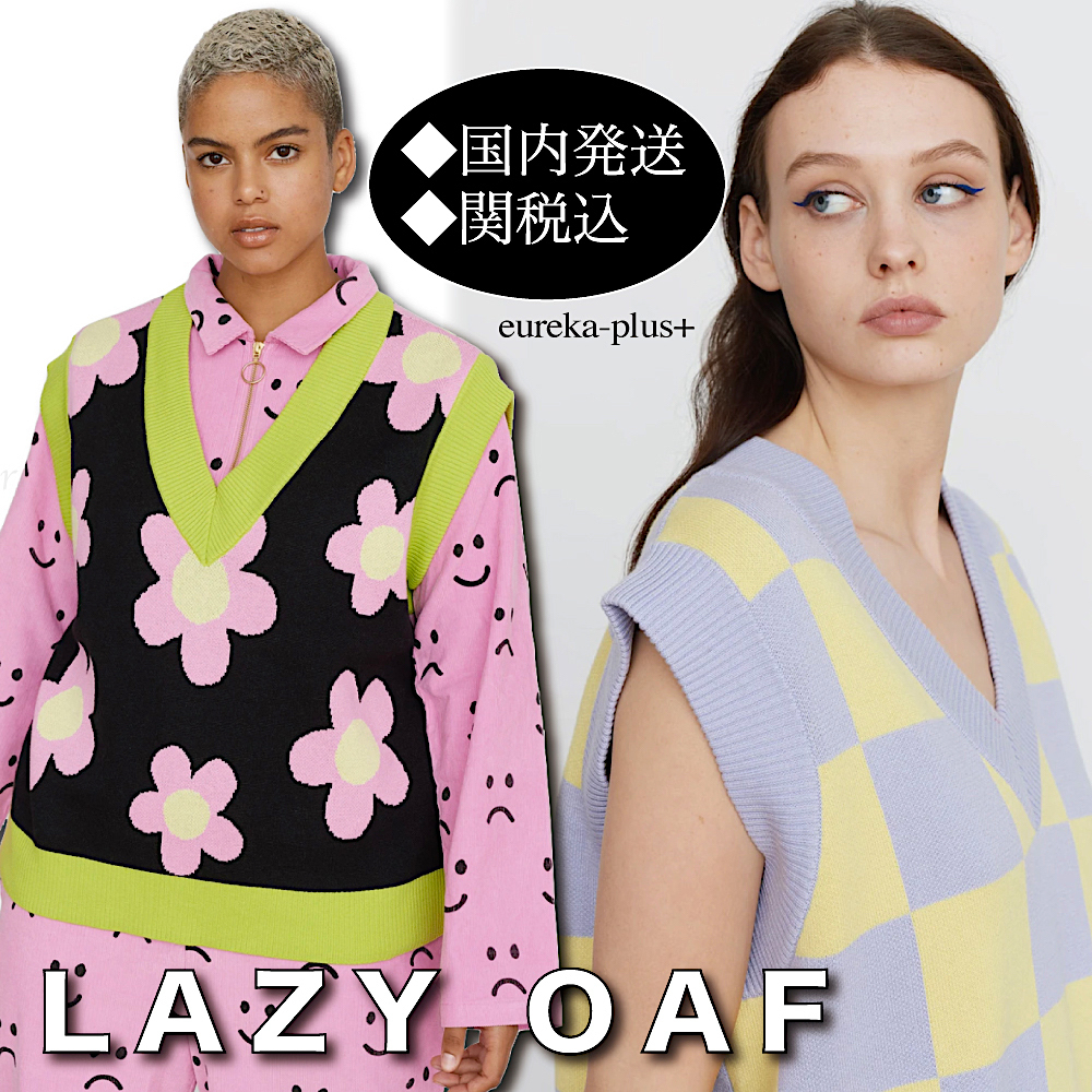 関税込/LAZY OAF*Vネック カラフル ニット セーター ベスト ...