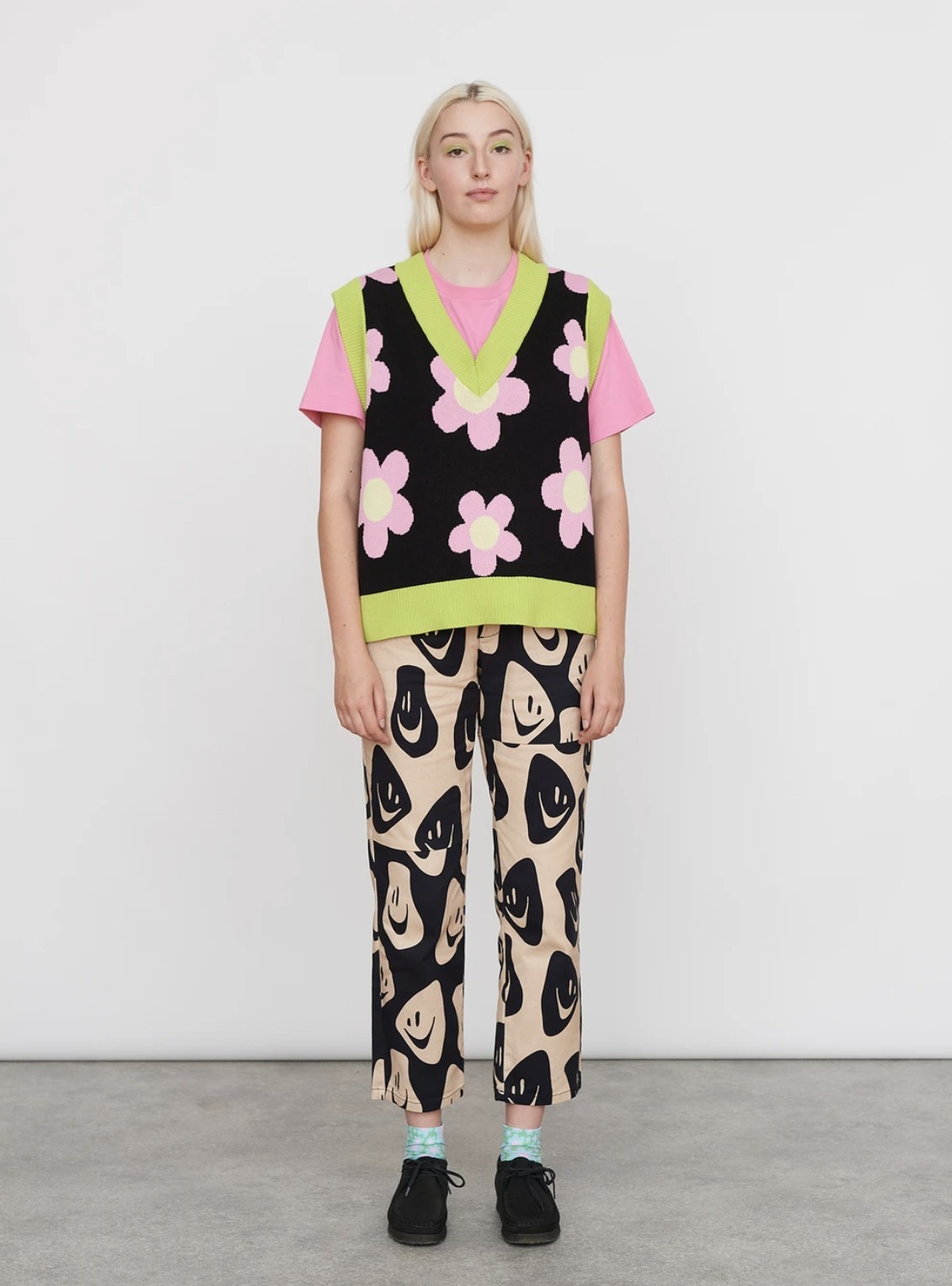 関税込/LAZY OAF*Vネック カラフル ニット セーター ベスト ...